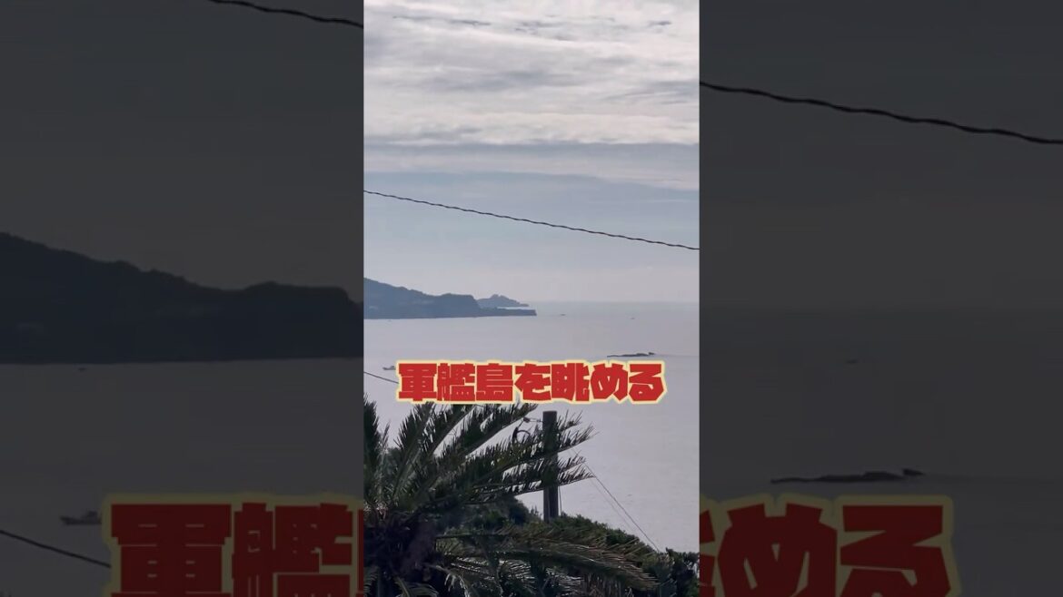 江戸条約により開設された伊王島灯台から軍艦島を眺める#灯台 #長崎県 #伊王島 #フレンチブルドッグ #わんことおでかけ #ドライブ#軍艦島