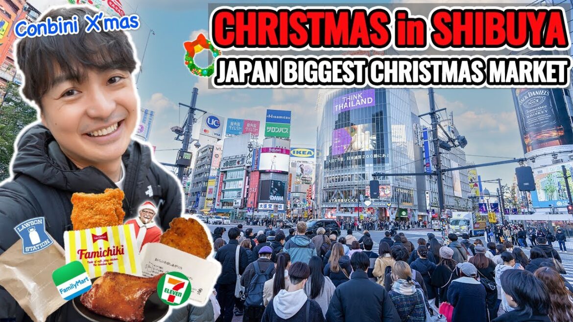 Conbini Chicken Shibuya Christmas Tour, and Visiting Japan Biggest Christmas Market! Ep.541
