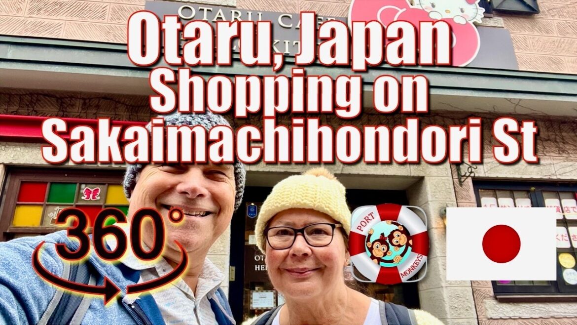 360° Otaru, Japan   Shopping on Sakaimachihondori St. in 4K