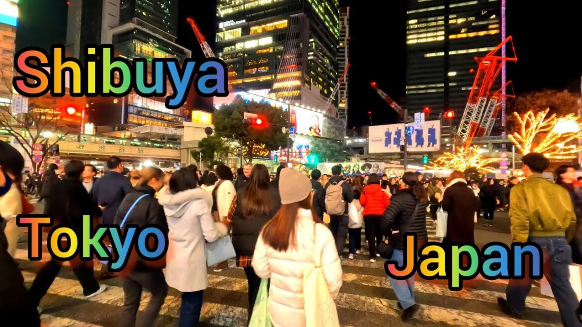 [4K] Amazing Shibuya Illumination View. # Walk around Shibuya. Tokyo,  Japan.