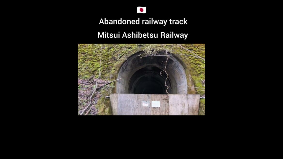Abandoned railroad tracks. Mitsui Ashibetsu Railway