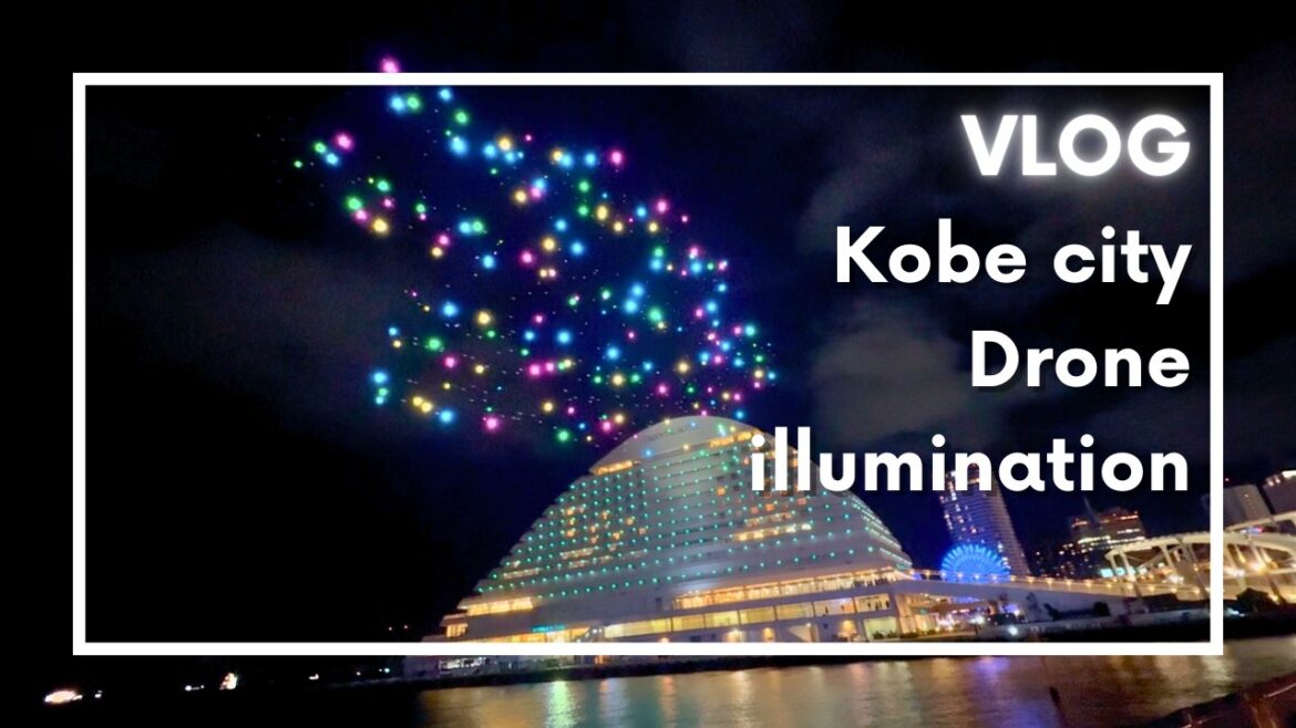 Kobe city Christmas drone illumination, Japanese local travel vlog day in my life in Japan Kobe city Christmas drone illumination, Japanese local travel vlog day in my life in Japan