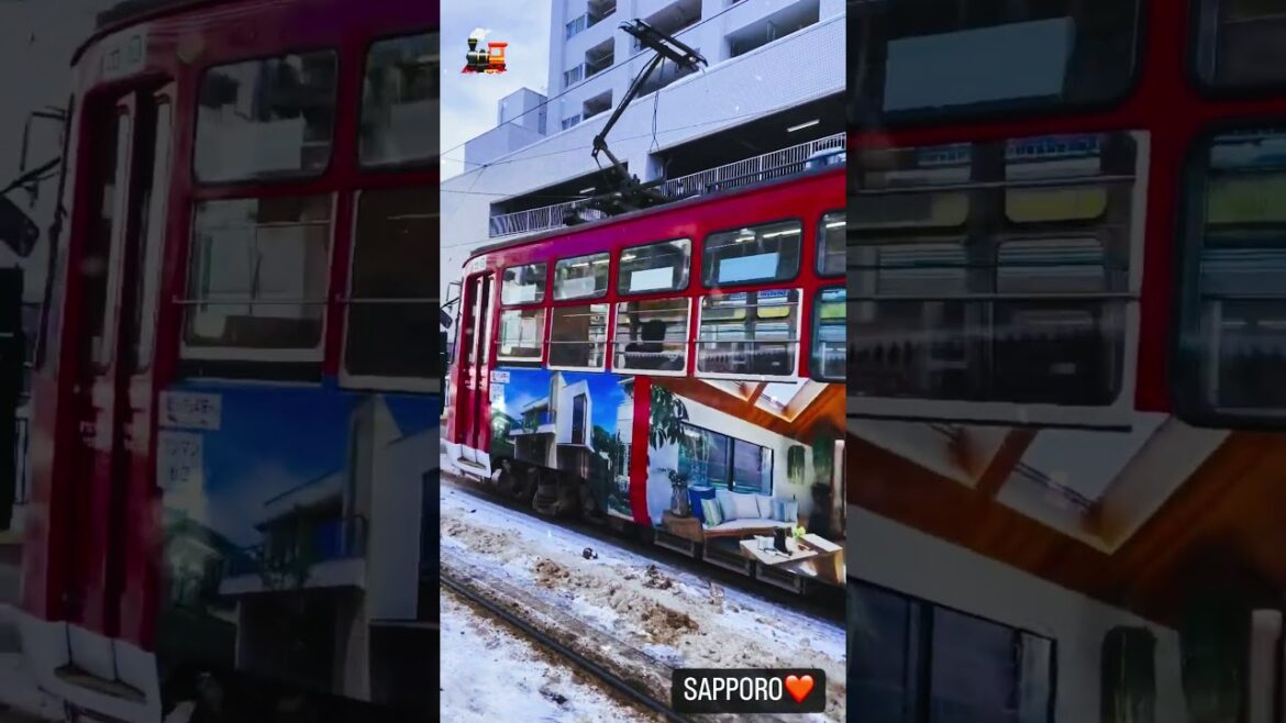 “Riding the Iconic Sapporo Tram: A Journey Through Snowy Streets! 🚋❄️”