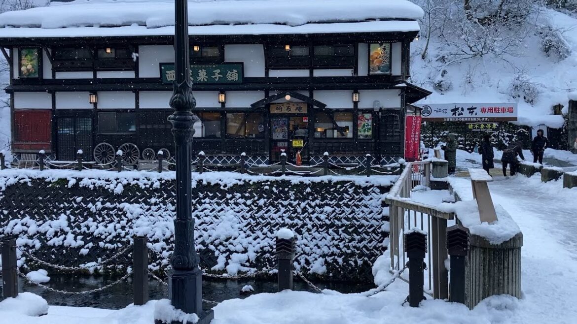 Ginzan Onsen Covered In Snow | Hot Spring Town in Yamagata Japan