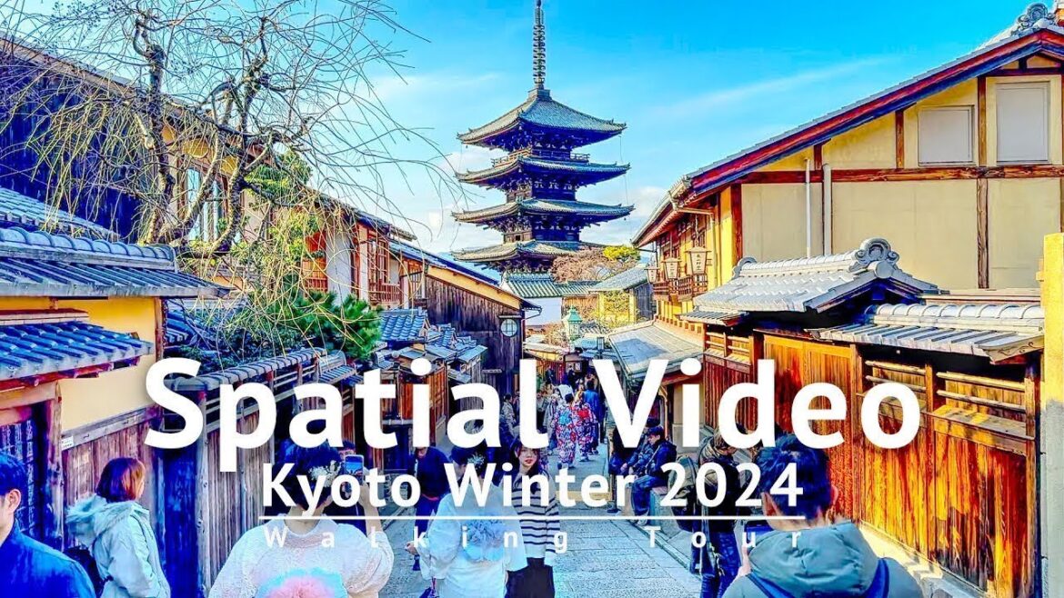 Kyoto Winter 2024 3D Spatial Video Walking Tour [Binaural Audio]