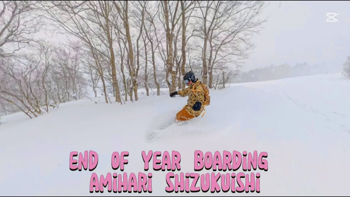 End of year snowboarding with mates at Amihari ski resort
