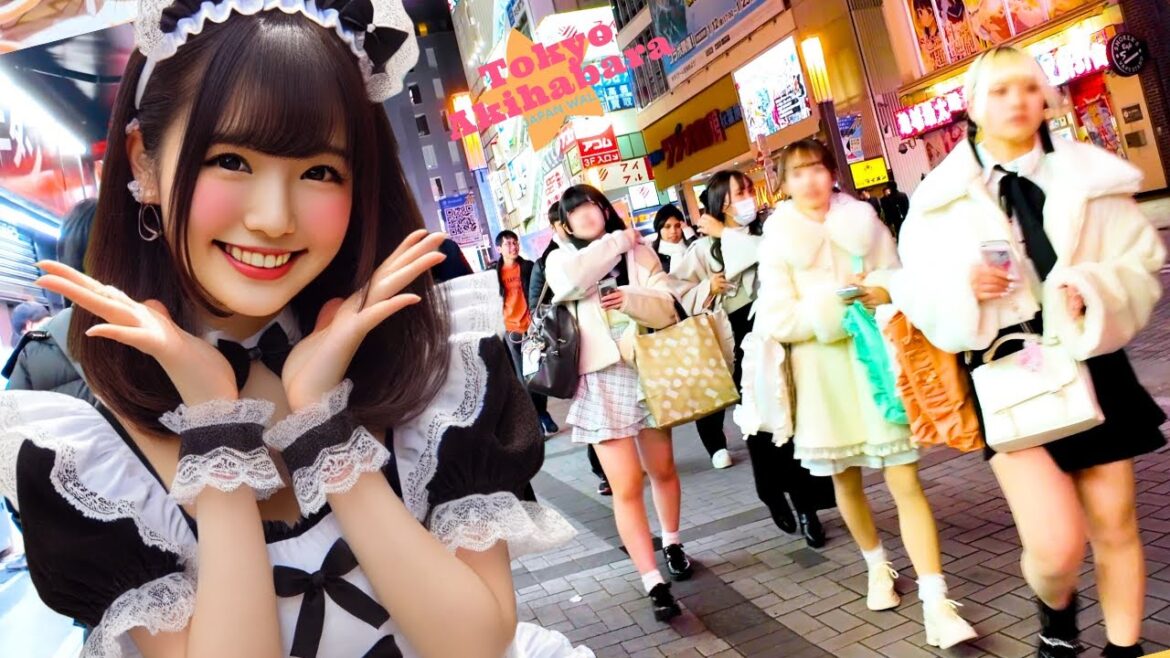 Tokyo Akihabara🐶Maid Cafe Night♪💖4K Non-stop 1 hour