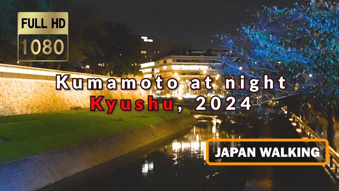 [FullHD 60FPS]Kumamoto at night/Kyushu | Japan walking with commentary