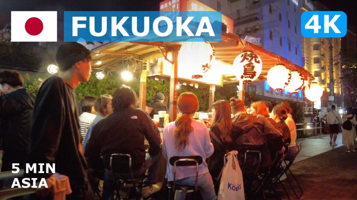 🇯🇵 Japan - Fukuoka: 5 Minutes Walking Tour - 4K