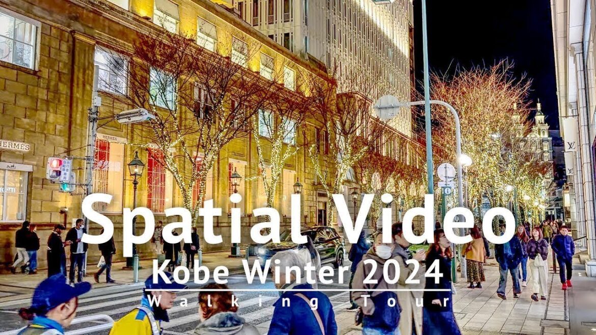 Kobe Winter 2024 3D Spatial Video Walking Tour [Binaural Audio]