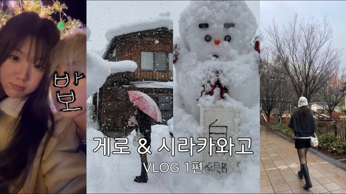 [VLOG] 일본인 친구...랑 눈 오는 날 게로 온천 & 시라카와고 여행 1편...