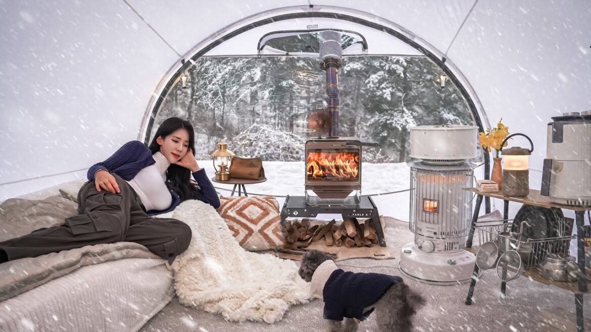 CAMP IN DEEP SNOW WITH THE NEW TENT CAMP IN DEEP SNOW WITH THE NEW TENT