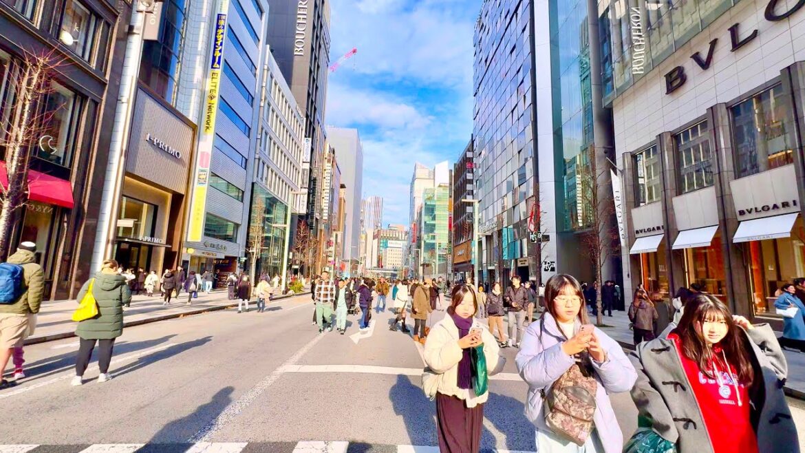 [4K] Walking Tour in Ginza. Chou City, Tokyo, Japan. January 2025