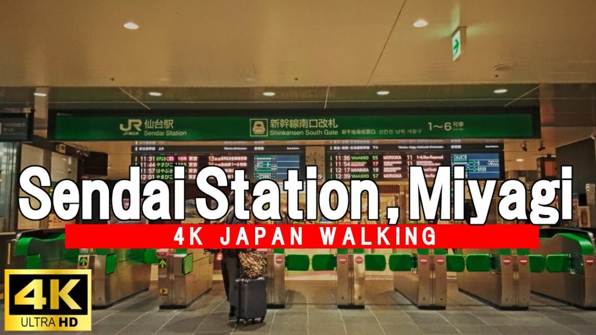Walking Through Sendai Station: A Calm Stroll Inside　4K24fps