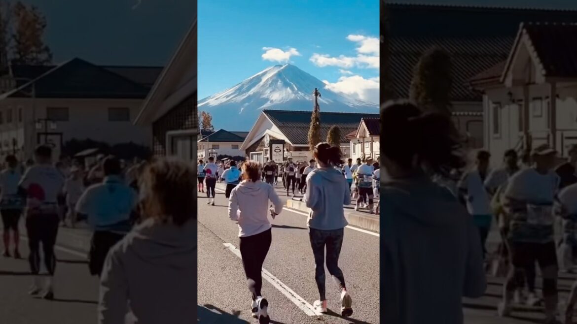 the most beautiful marathon in the world! 😍 Fuji marathon 🏃‍♂️2024 #running #marathon #nature
