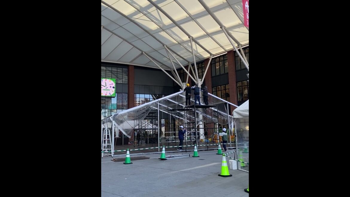 長崎駅かもめ広場イベント準備中