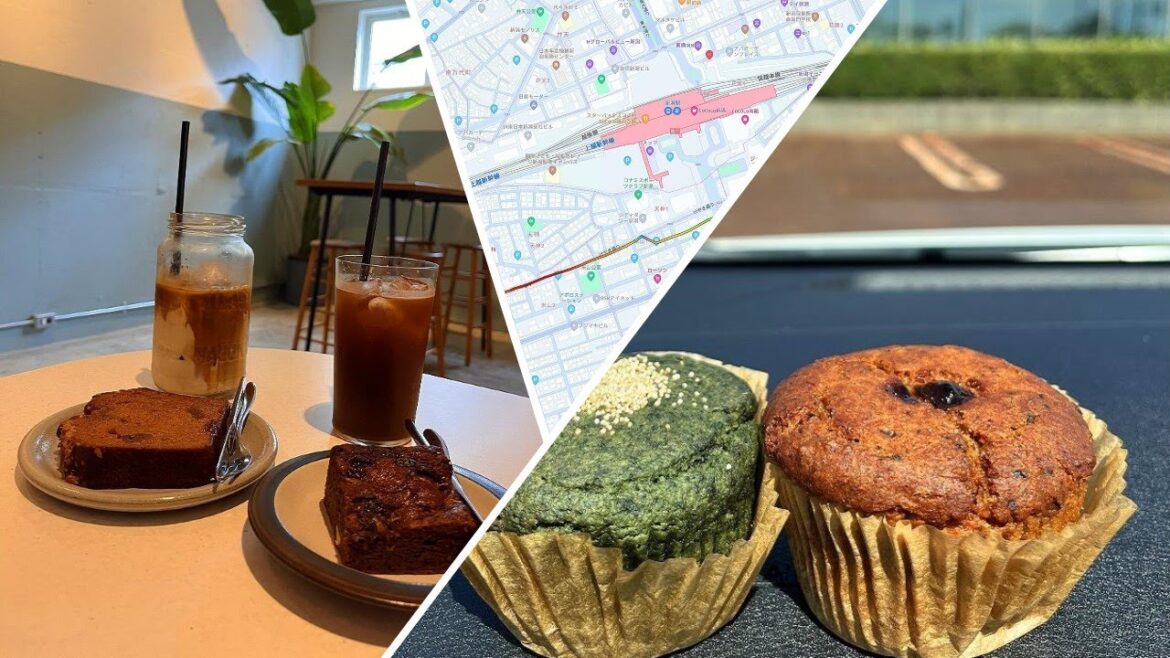 [新潟県中央区] コーヒー, 紅茶プルーンマフィン, 柚子チョコパウンドケーキ  と 米粉のよもぎマフィン [Niigata] Coffee, muffin & pound cake