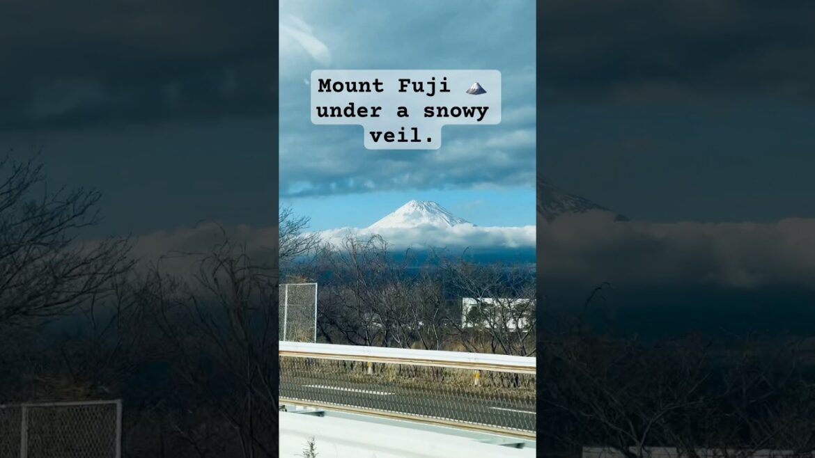 Mount Fuji in winter 🗻#mountfuji #shorts #travel #japan #viralvideo