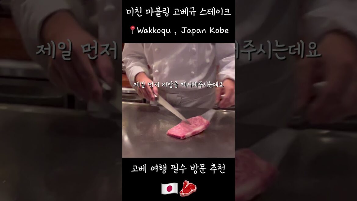 오사카 고베맛집에서 사르르 녹는 고베규 스테이크 🥩 Kobe beef steak in Osaka #shorts