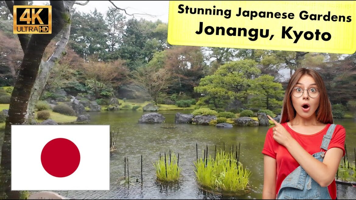 Jonangu Shrine Traditional Japanese Gardens KYOTO / Walking Tour / Japan / ASMR 4K