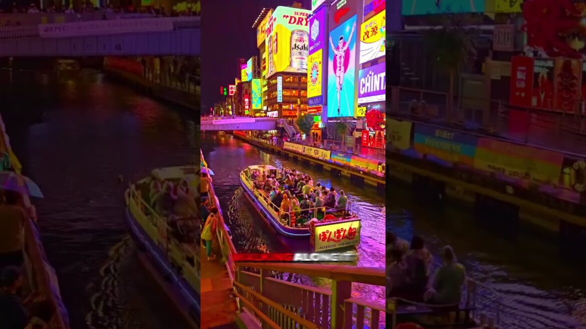 🌟 First Night in Osaka! Exploring Dotonbori 🎌✨ #japan #travel #ytshorts #facts