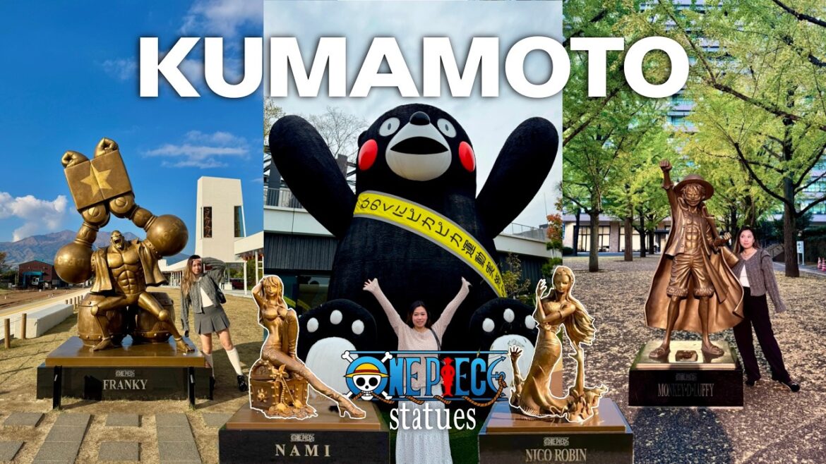 Visiting ALL 10 ONE PIECE statues in KUMAMOTO! 🐻