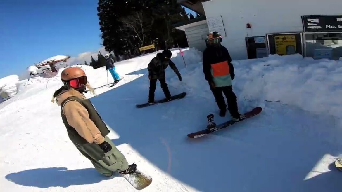 Carving School, High Speed PB's and BS 360 | Beginner Snowboarder POV | Sanosaka, Hakuba, Japan