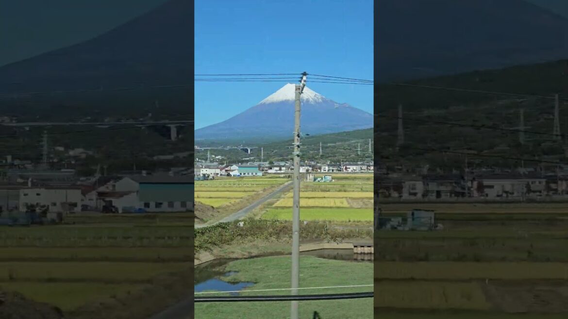 Bullet train view of Mount Fuji Japan