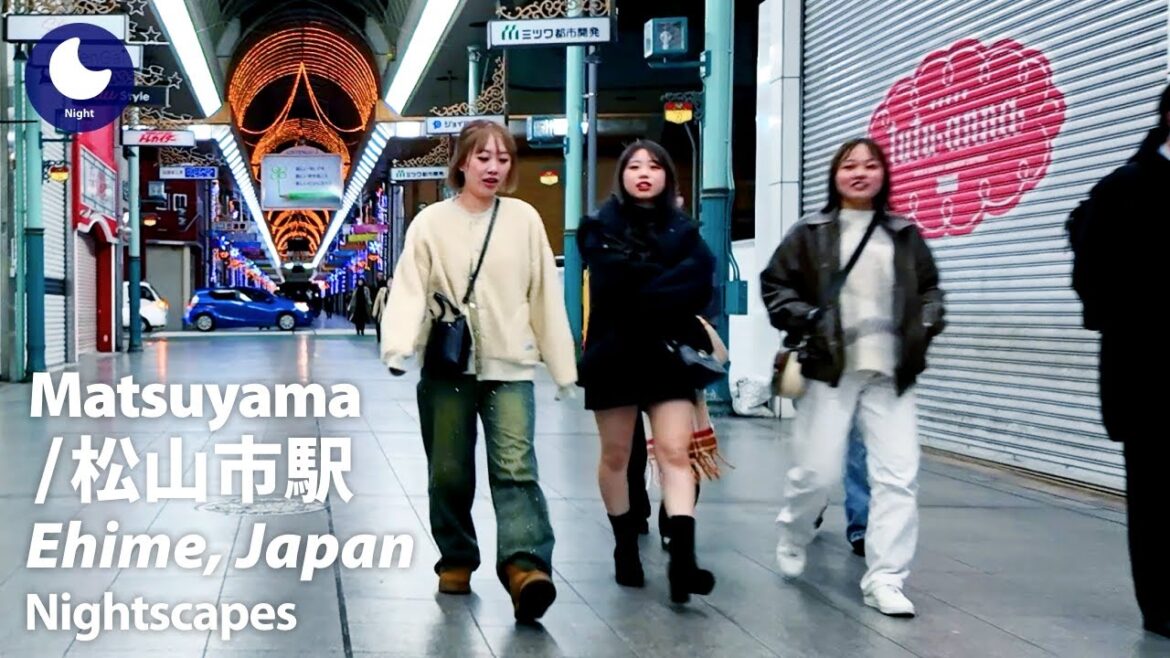 ⁴ᴷ Ehime: Matsuyama City Station (愛媛県: 松山市駅) - Japan Walking Tour (January, 2025)