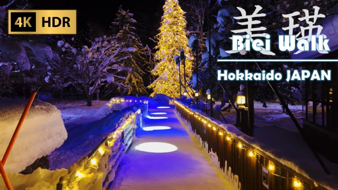 Winter Evening Walk around Biei Town in January 2025 | Hokkaido | Japan | 4K HDR