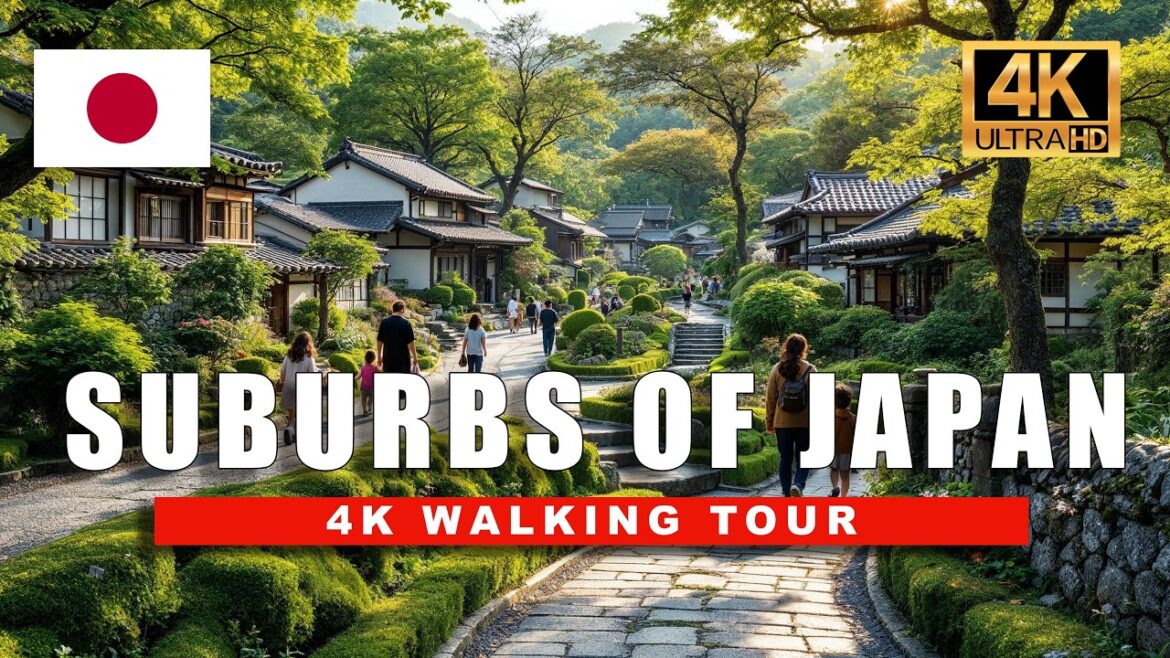 🇯🇵 Japan Walking Tour - Quiet Evening Walk in Lush Moss Covered Town | 4K Ambience in HDR 60fps