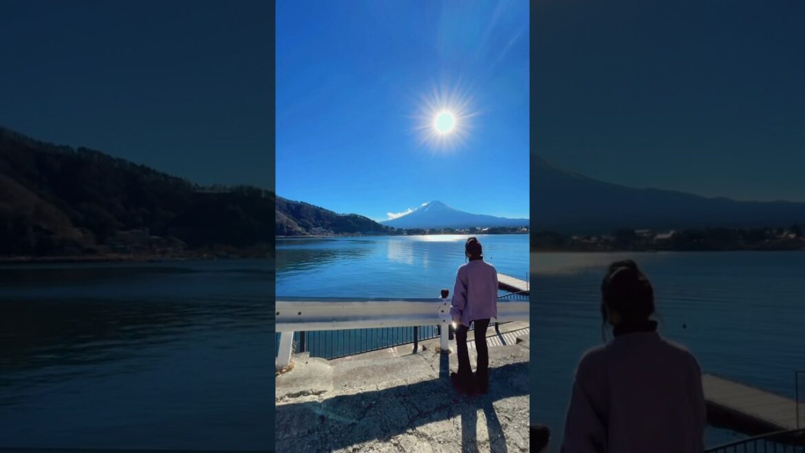Mount Fuji Japan, and the beautiful Lake Fujikawaguchiko 🤩💕#shorts #japan #vlogging