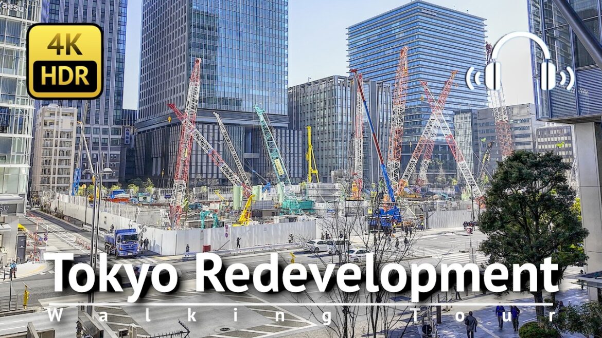 Tokyo Redevelopment: New Landmarks under Construction Walking Tour [4K/HDR/Binaural]