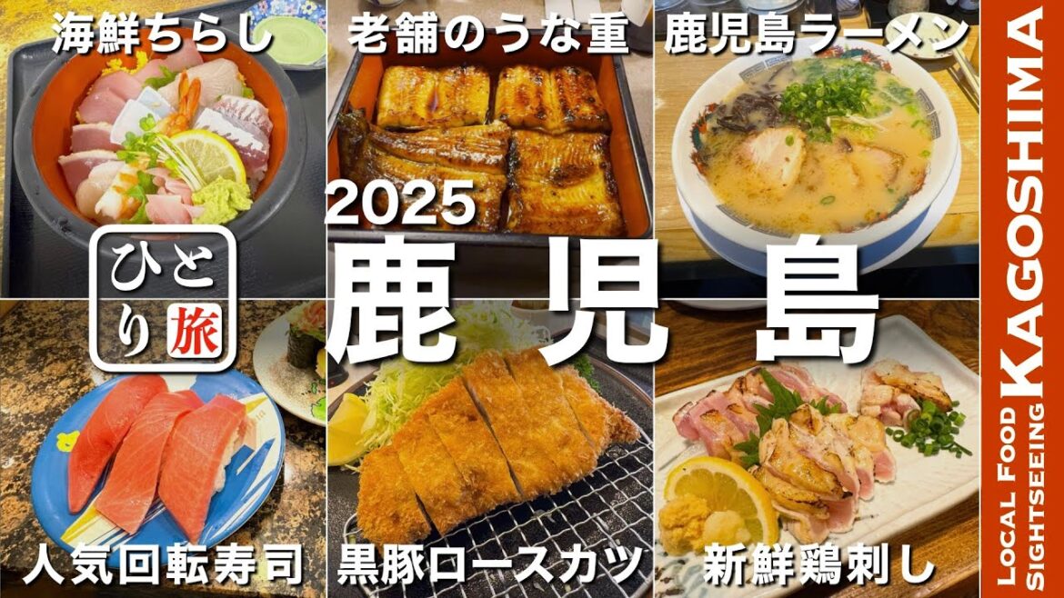【鹿児島グルメ2025｜ひとり旅】名店うなぎ・黒豚ロースとんかつ・回転寿司・ラーメン・市場の海鮮ちらし・鹿児島の名物グルメを食す動画【鹿児島・鹿児島グルメ・ひとり旅・Kagoshima・Trip】