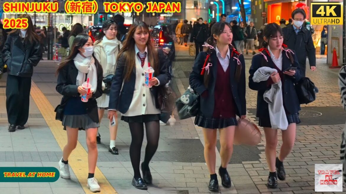 4k hdr japan travel 2025 | Night Walk in Shinjuku（新宿）Tokyo Japan |  Relaxing Natural City ambience