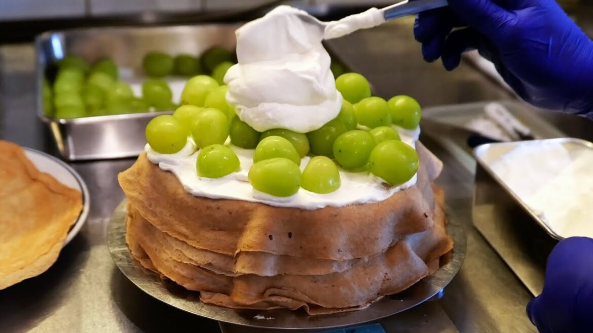 Japanese Food - GRAPE MILLE CREPE CAKE Omotesando Tokyo Japan