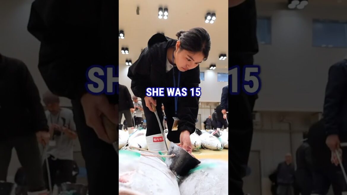 Japanese Girl at a Tuna Auction