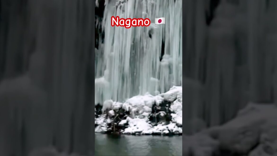 Frozen Shiraito Falls in Nagano Japan 🇯🇵 #marveler