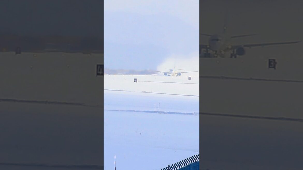 2025.2.10函館空港　除雪前に出発　AIRDO（Boeing 737-781）B737 (JA09AN)