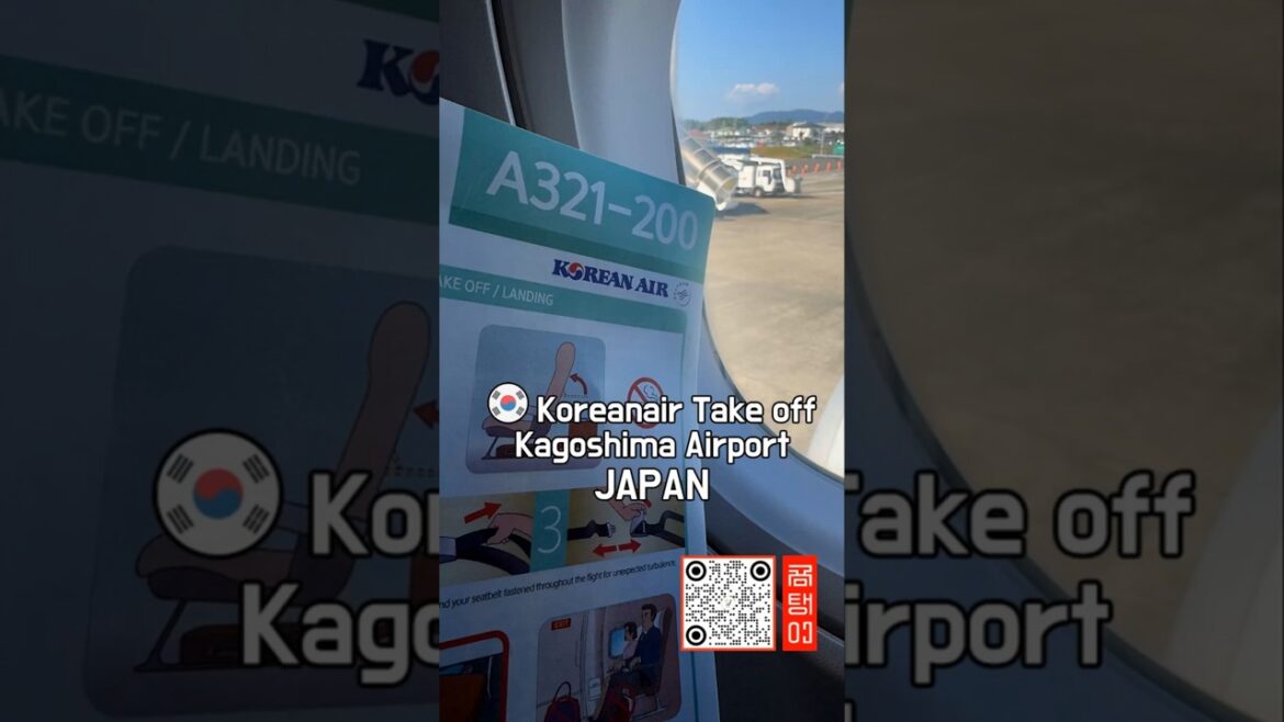 Koreanair Take off at Kagoshima Airport KE786 A321 200 Kagoshima to Incheon #kagoshima #koreanair