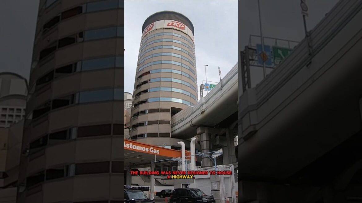 The building with a highway going through it! Only in Japan..