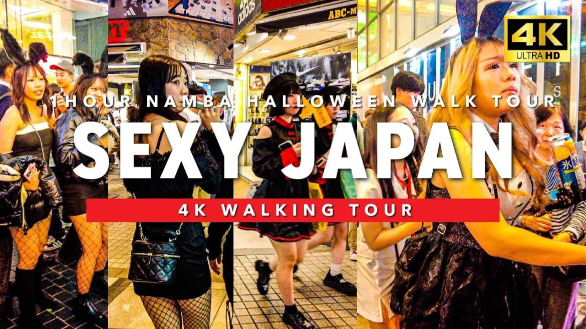[🇯🇵Osaka 💖] 2024 1 hour night Namba Halloween walk in Namba, Japan 4K 60fps ASMR