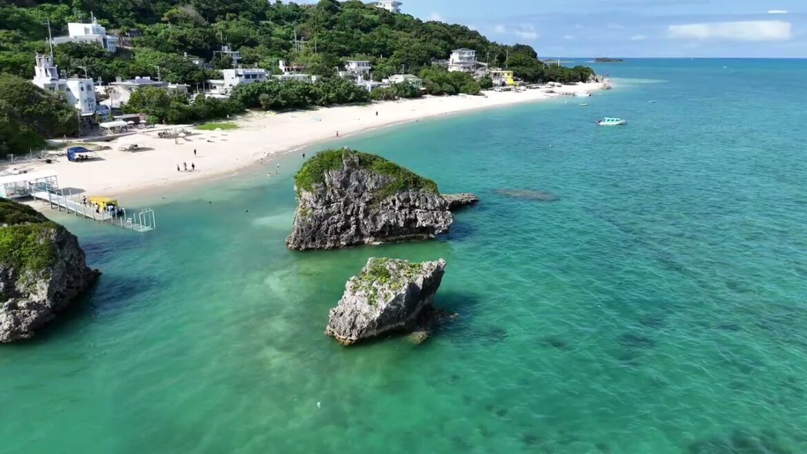 Drone DJI mini 4 pro flight over Okinawa islands Drone DJI mini 4 pro flight over Okinawa islands