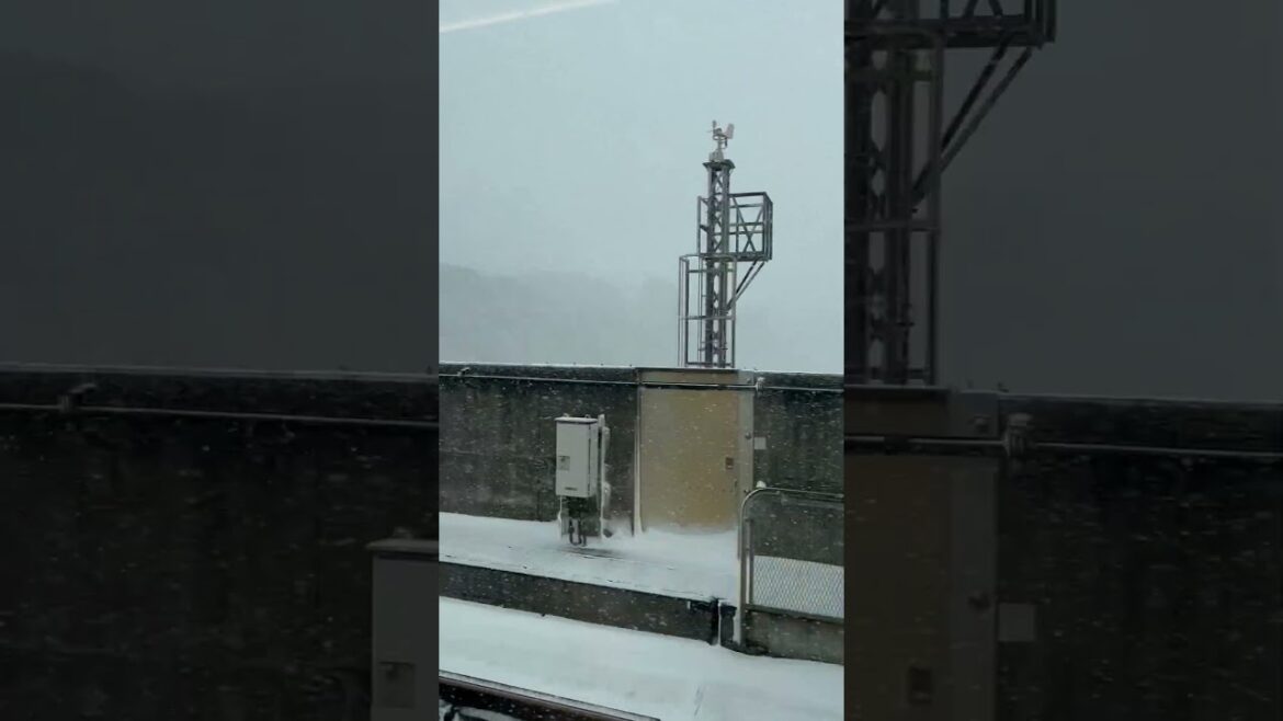 Snow Storm View from Train Window