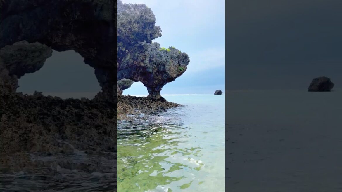 Okinawa Beach with Unique Terrain 4K #oceanparadise