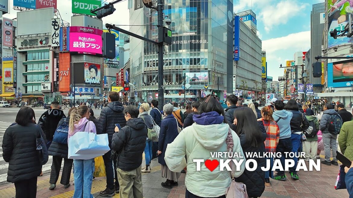 [Full Version] TOKYO JAPAN, Walking Tour Shibuya Station, Miyashita Park & Shibuya Scramble Crossing