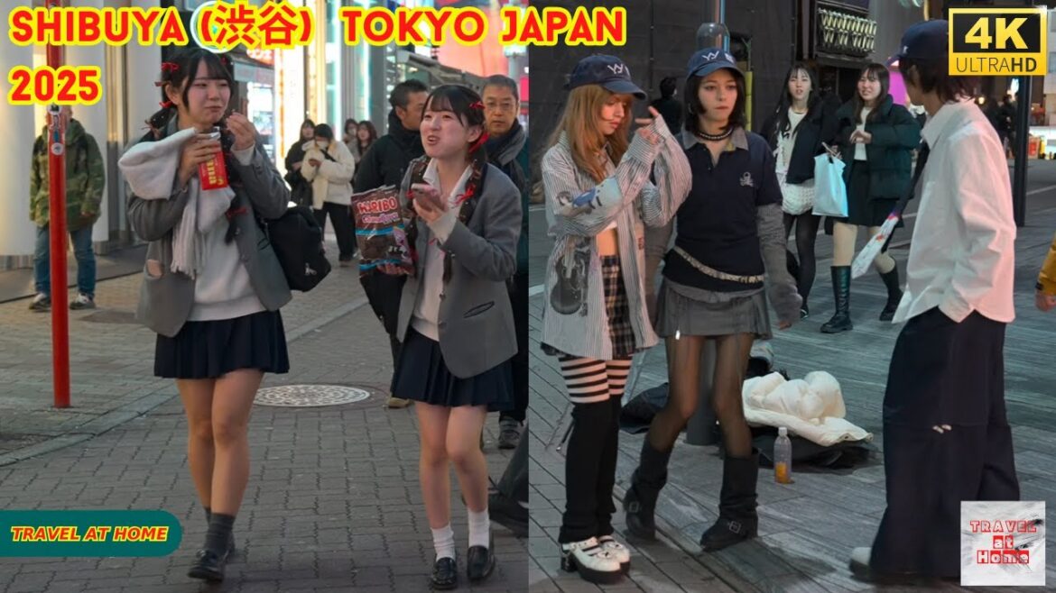 4k hdr Japan travel 2025 | Night Walk in Shibuya (渋谷) Tokyo Japan |  Relaxing Natural City ambience
