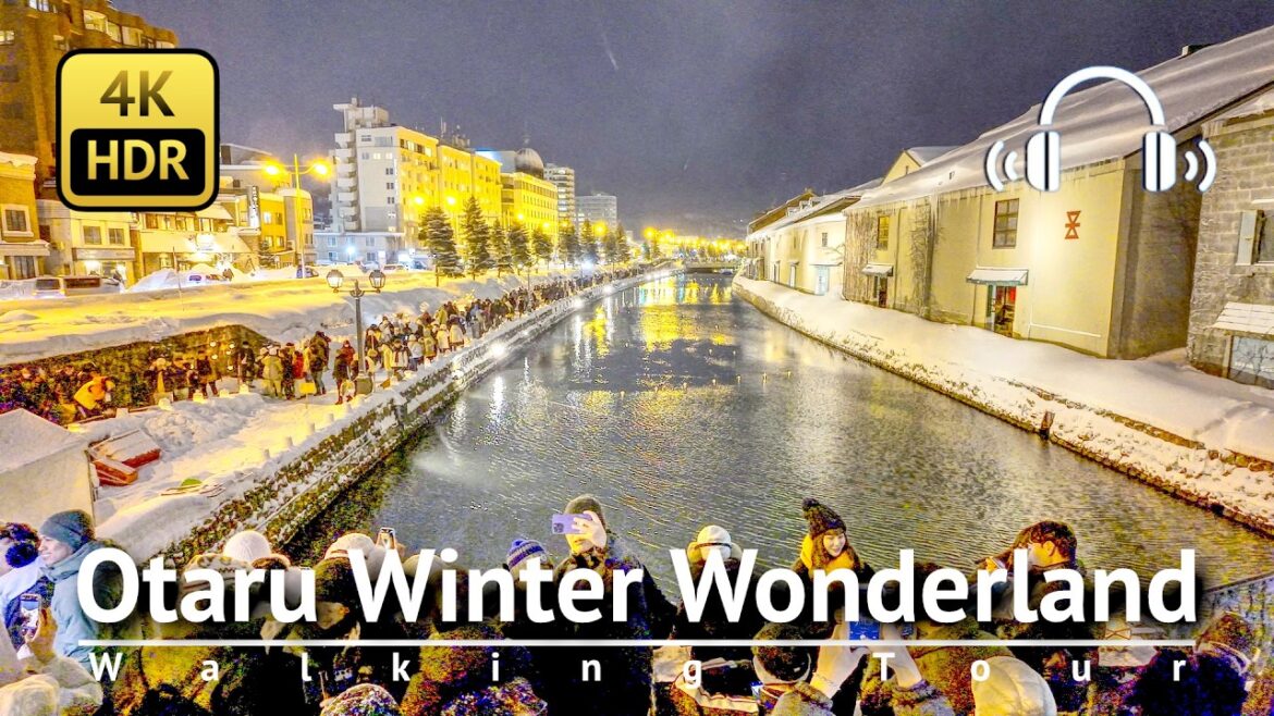 Otaru Winter Wonderland | Otaru Snow Light Path Festival 2025  [4K/HDR/Binaural]