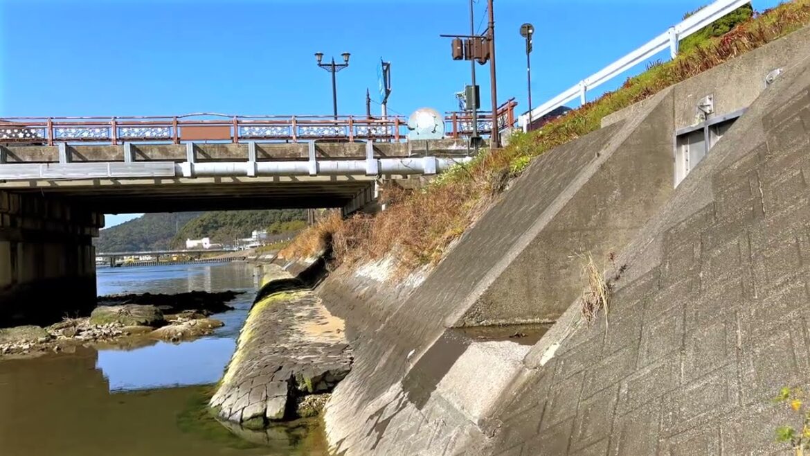 Today's riverside scenery in Japan (Minamata River)