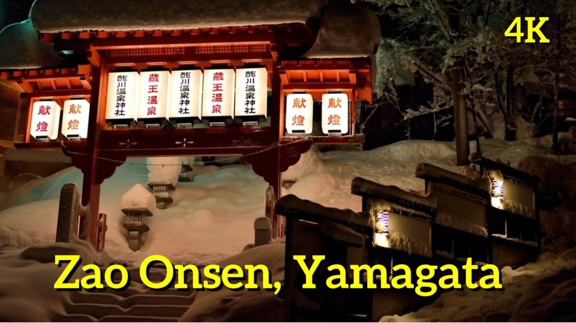Exploring Zao Onsen || Zao Onsen Evening & Night Tour || Yamagata || Night Adventure  [4k]